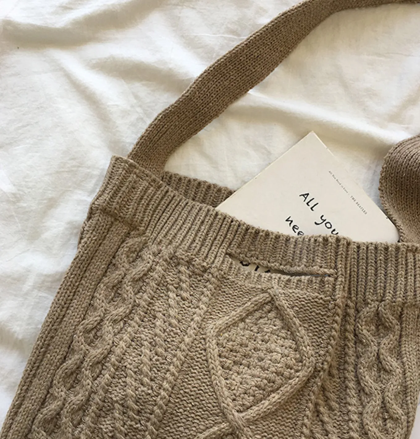Elena Handbags Cotton Knitted Sweater Bag