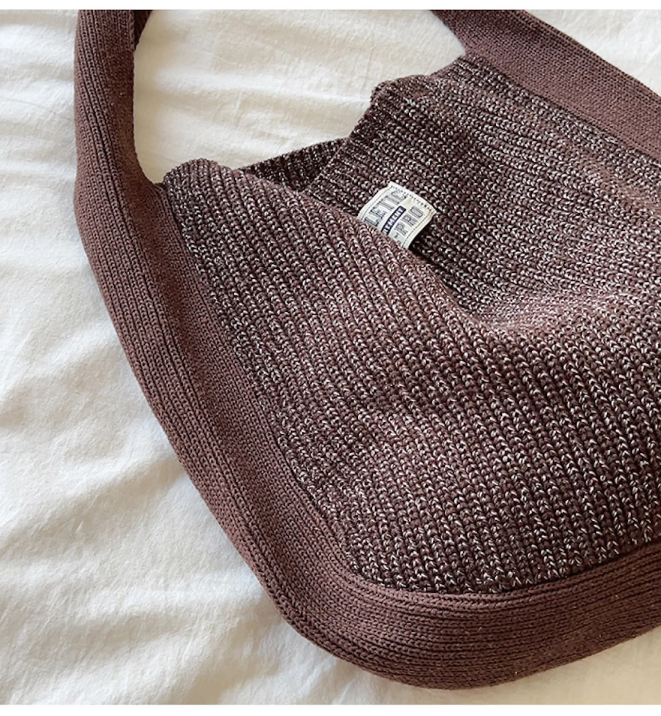 Elena Handbags Cotton Knit Shoulder Bag