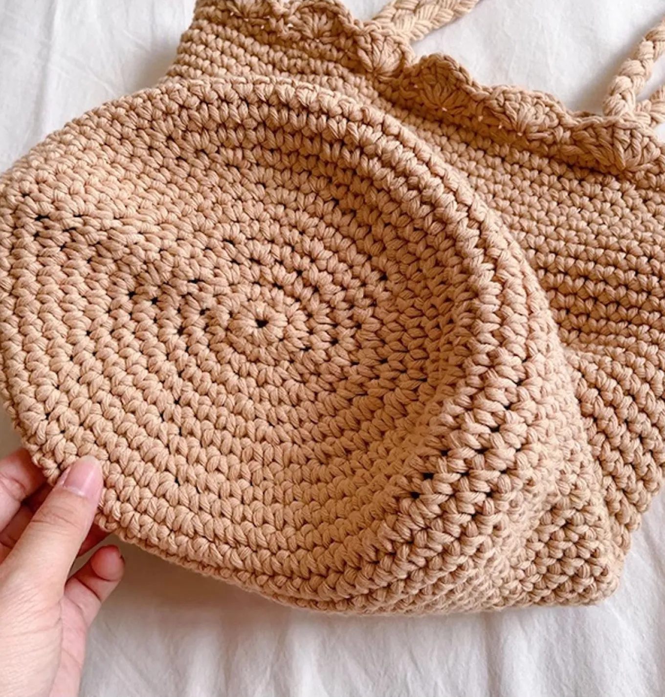 Elena Handbags Cotton Knit Smiley Face Shoulder Bag