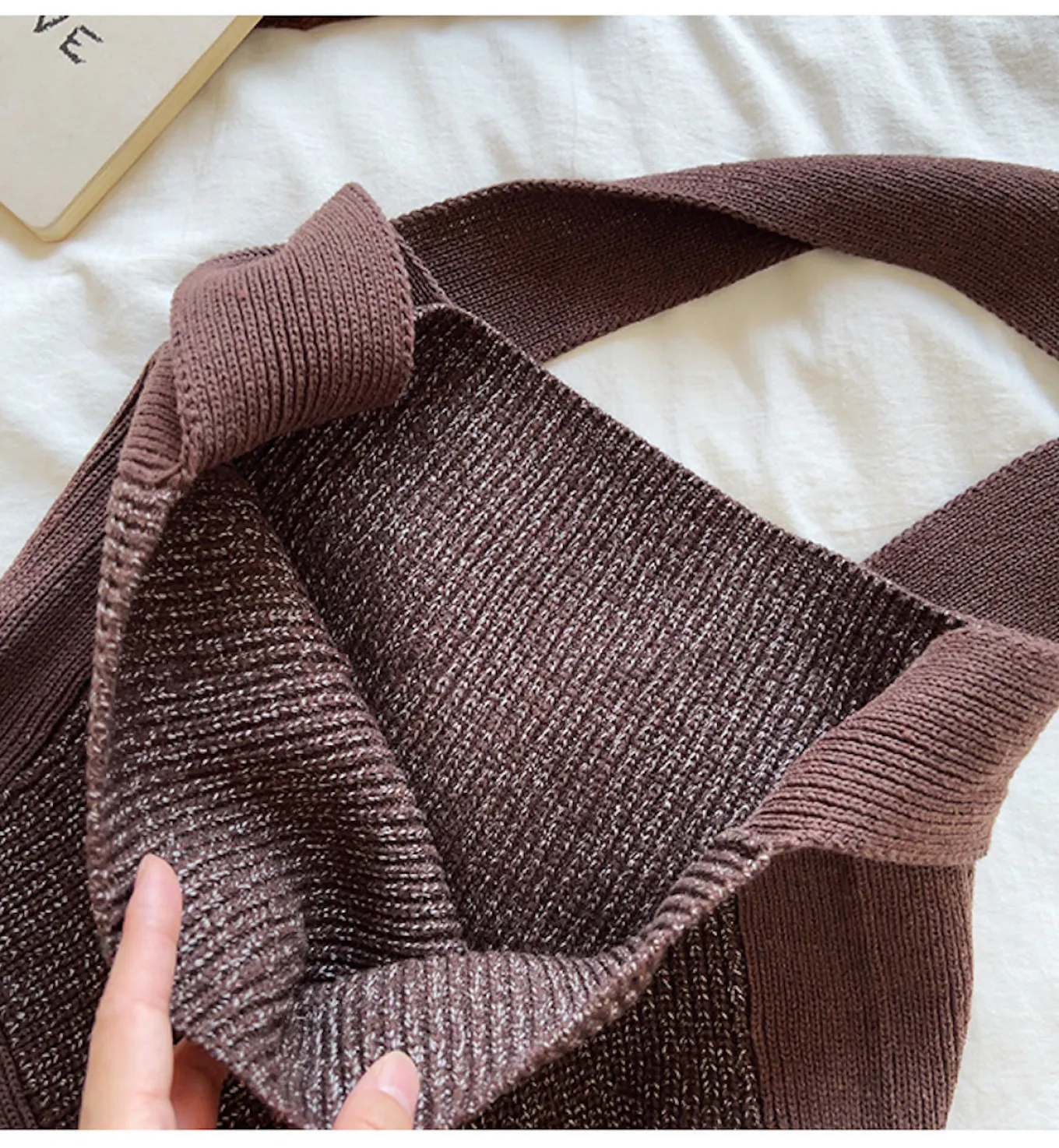 Elena Handbags Cotton Knit Shoulder Bag