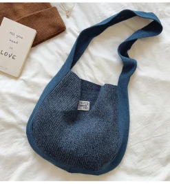 Elena Handbags Cotton Knit Shoulder Bag