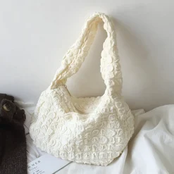 Elena Handbags Cotton Shoulder Bag