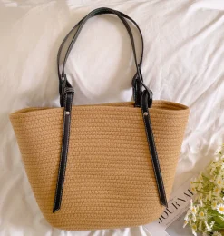 Elena Handbags Cotton Woven Shoulder Bag