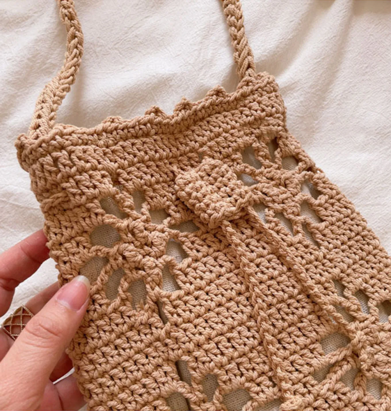 Elena Handbags Crochet Floral Crossbody Bag