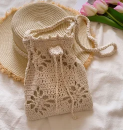 Elena Handbags Crochet Floral Crossbody Bag