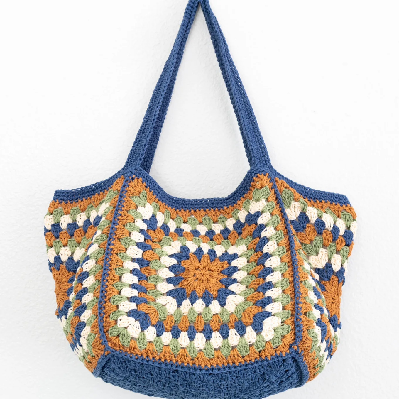 Elena Handbags Crochet Granny Square Shoulder Bag