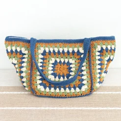 Elena Handbags Crochet Granny Square Shoulder Bag