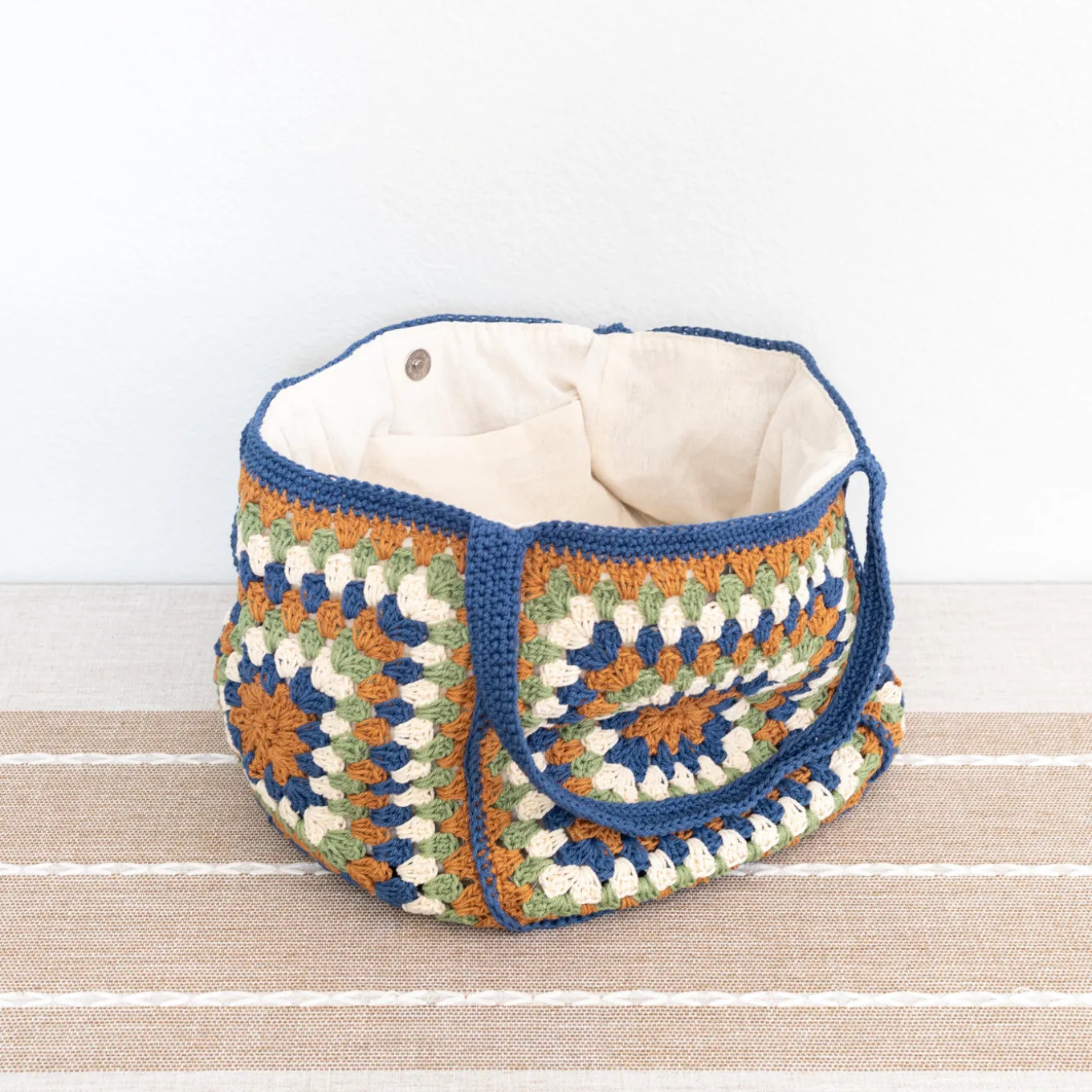 Elena Handbags Crochet Granny Square Shoulder Bag