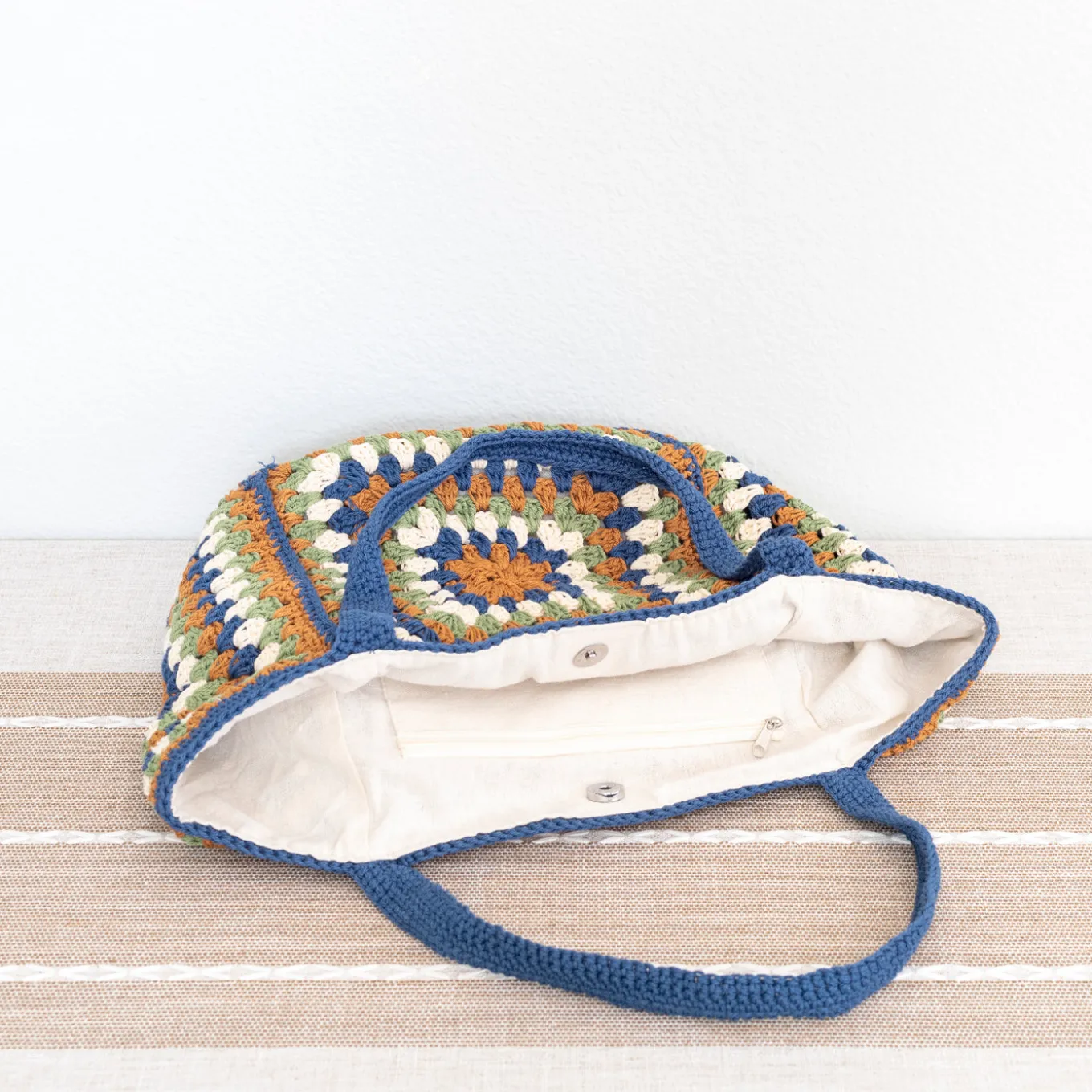 Elena Handbags Crochet Granny Square Shoulder Bag