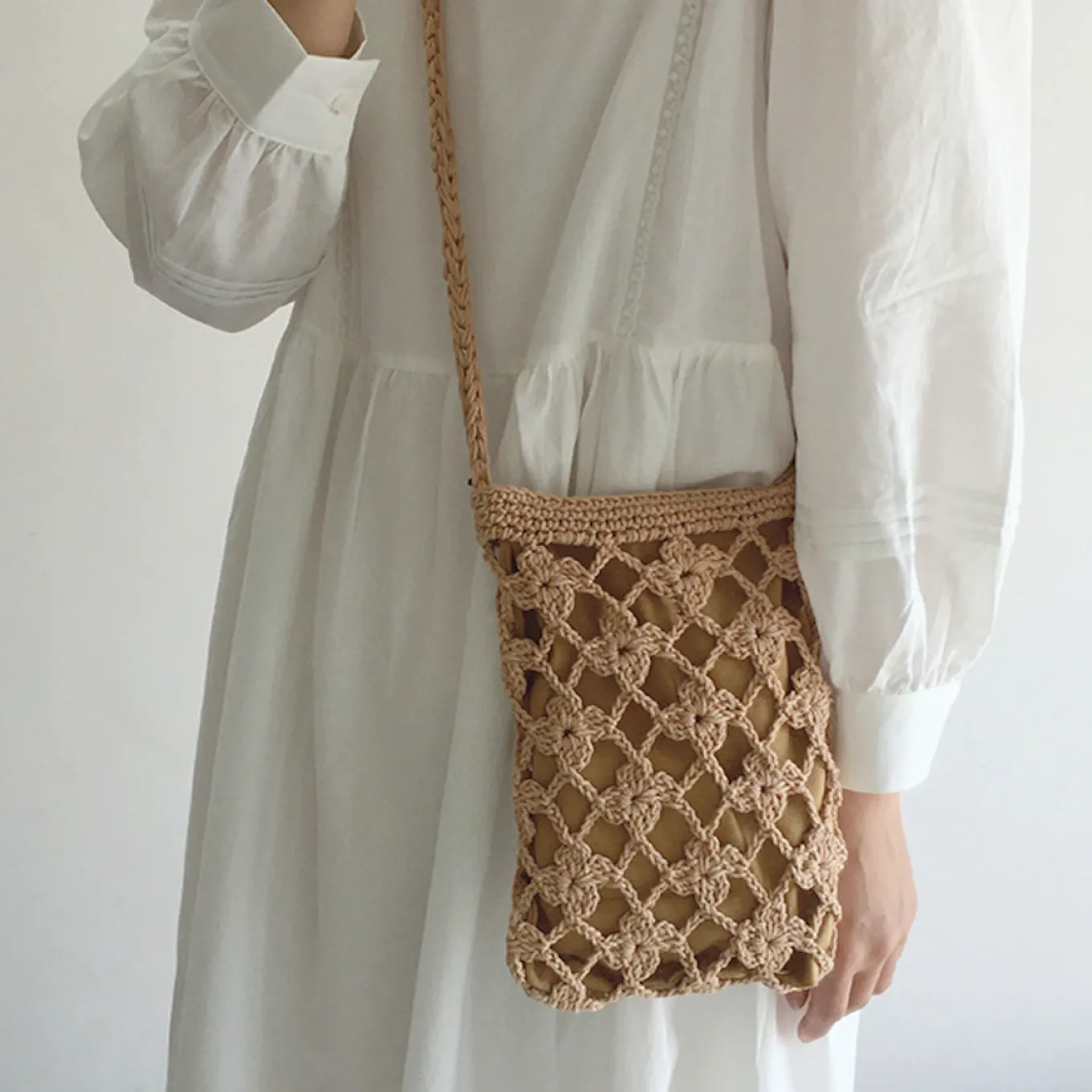 Elena Handbags Crochet Shoulder Crossbody Bag