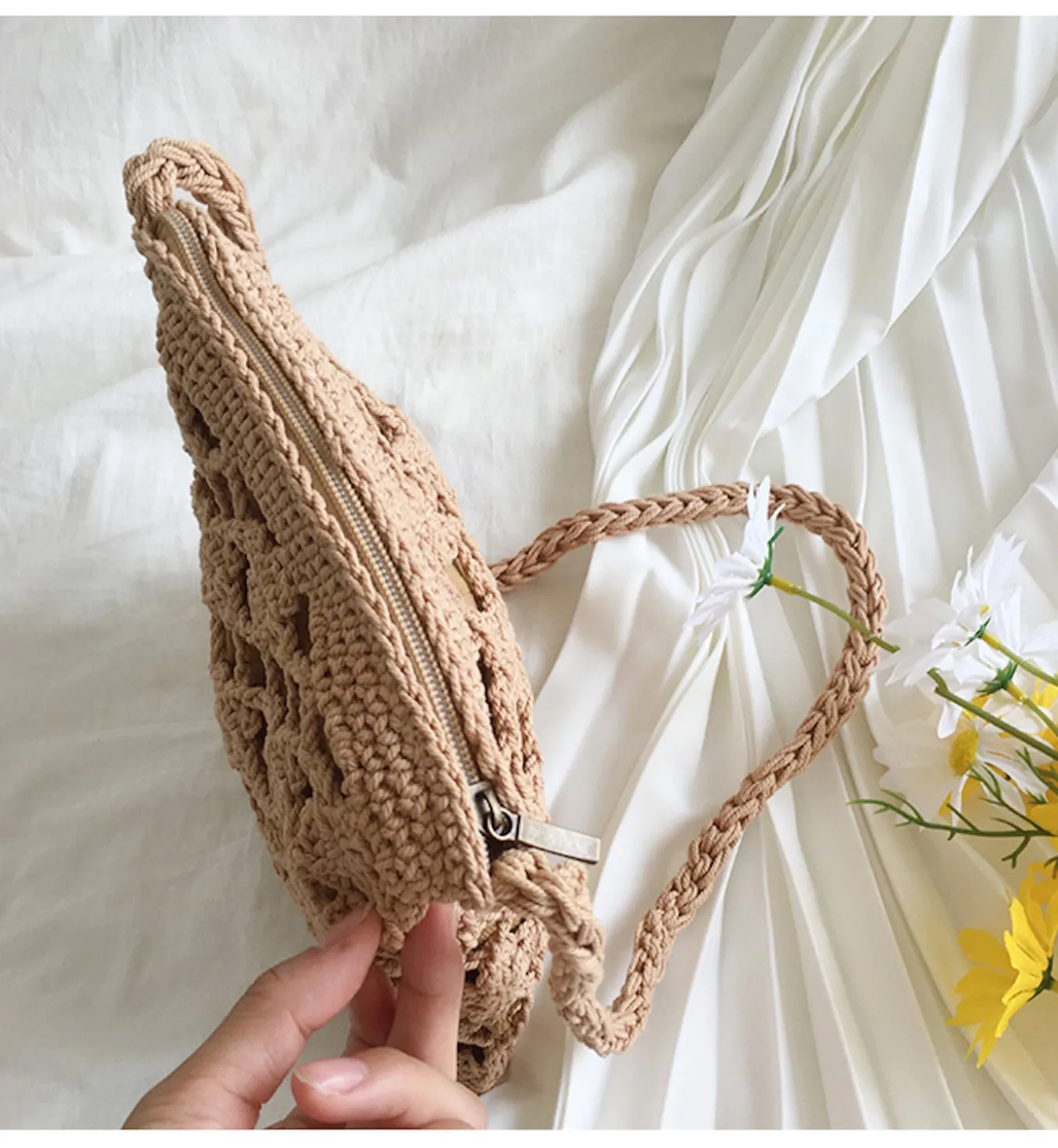 Elena Handbags Crochet Shoulder Crossbody Bag