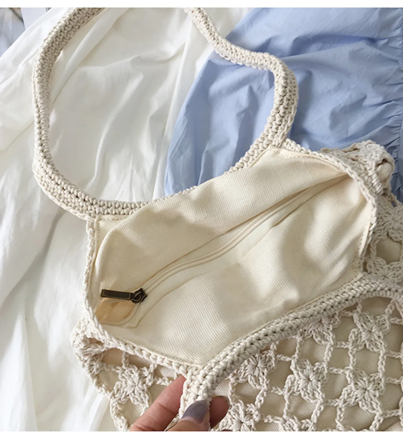 Elena Handbags Crochet Shoulder Bag