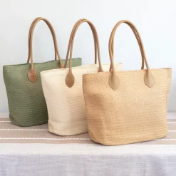 Elena Handbags Elegant Straw Woven Summer Tote