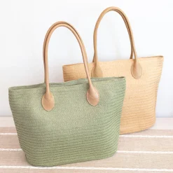 Elena Handbags Elegant Straw Woven Summer Tote