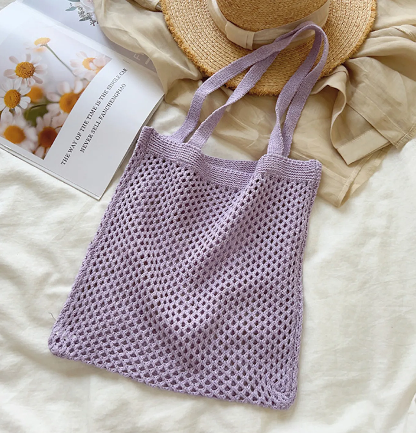 Elena Handbags Everyday Cotton Knit Shoulder Bag