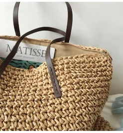 Elena Handbags Everyday Large Straw Woven Summer Bag