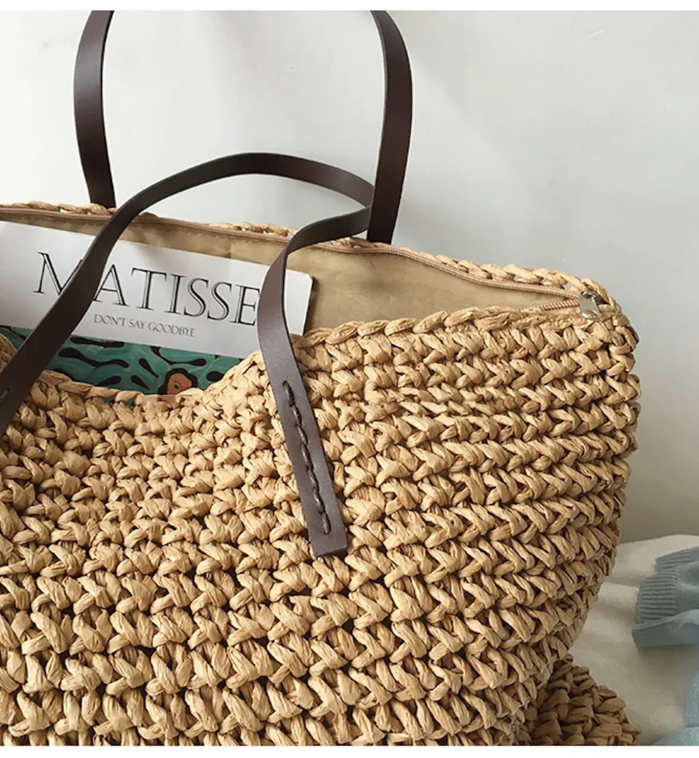 Elena Handbags Everyday Large Straw Woven Summer Bag