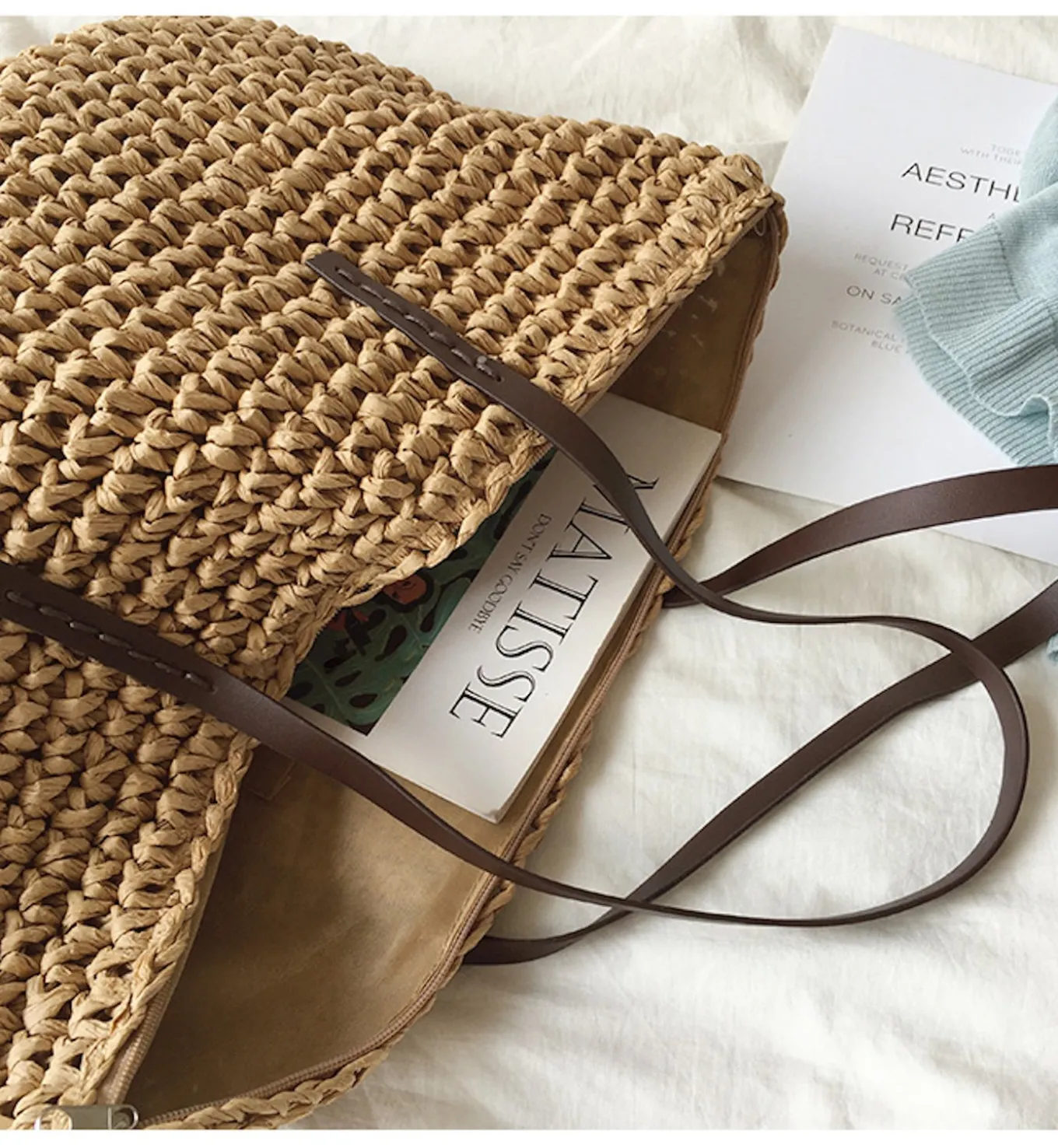 Elena Handbags Everyday Large Straw Woven Summer Bag