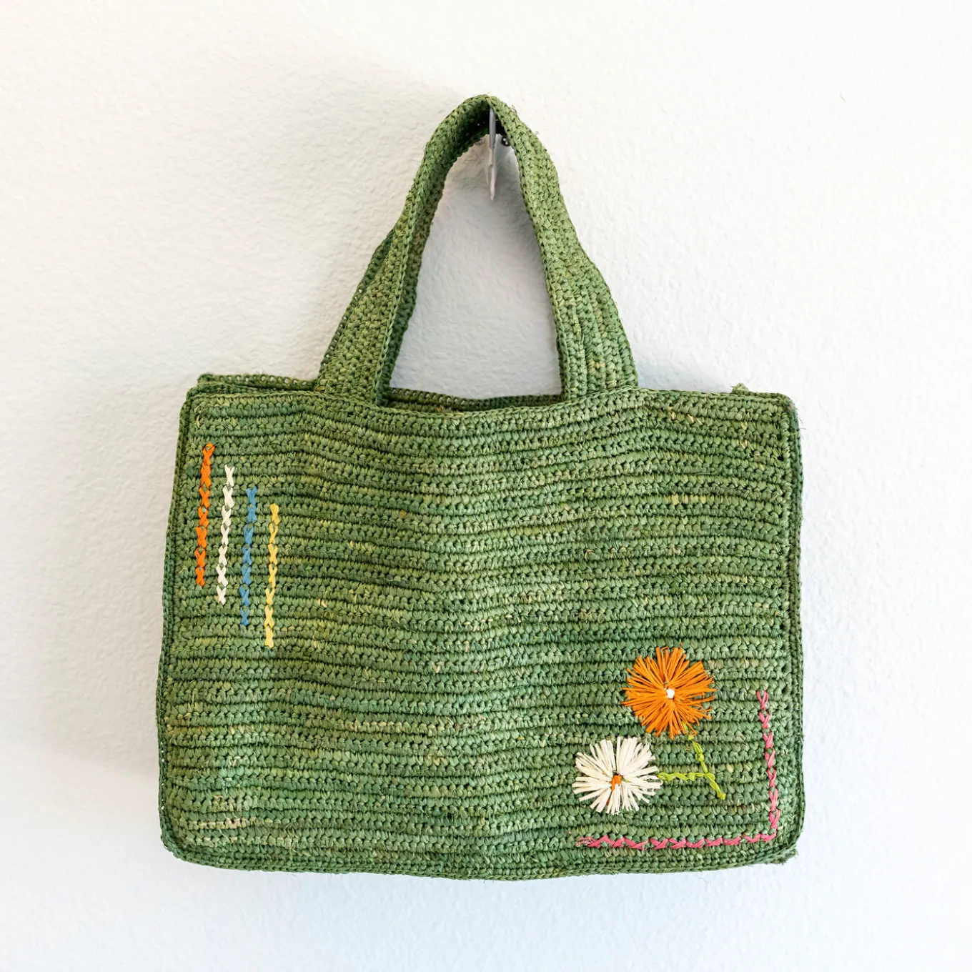 Elena Handbags Everyday Small Raffia Straw Handbag