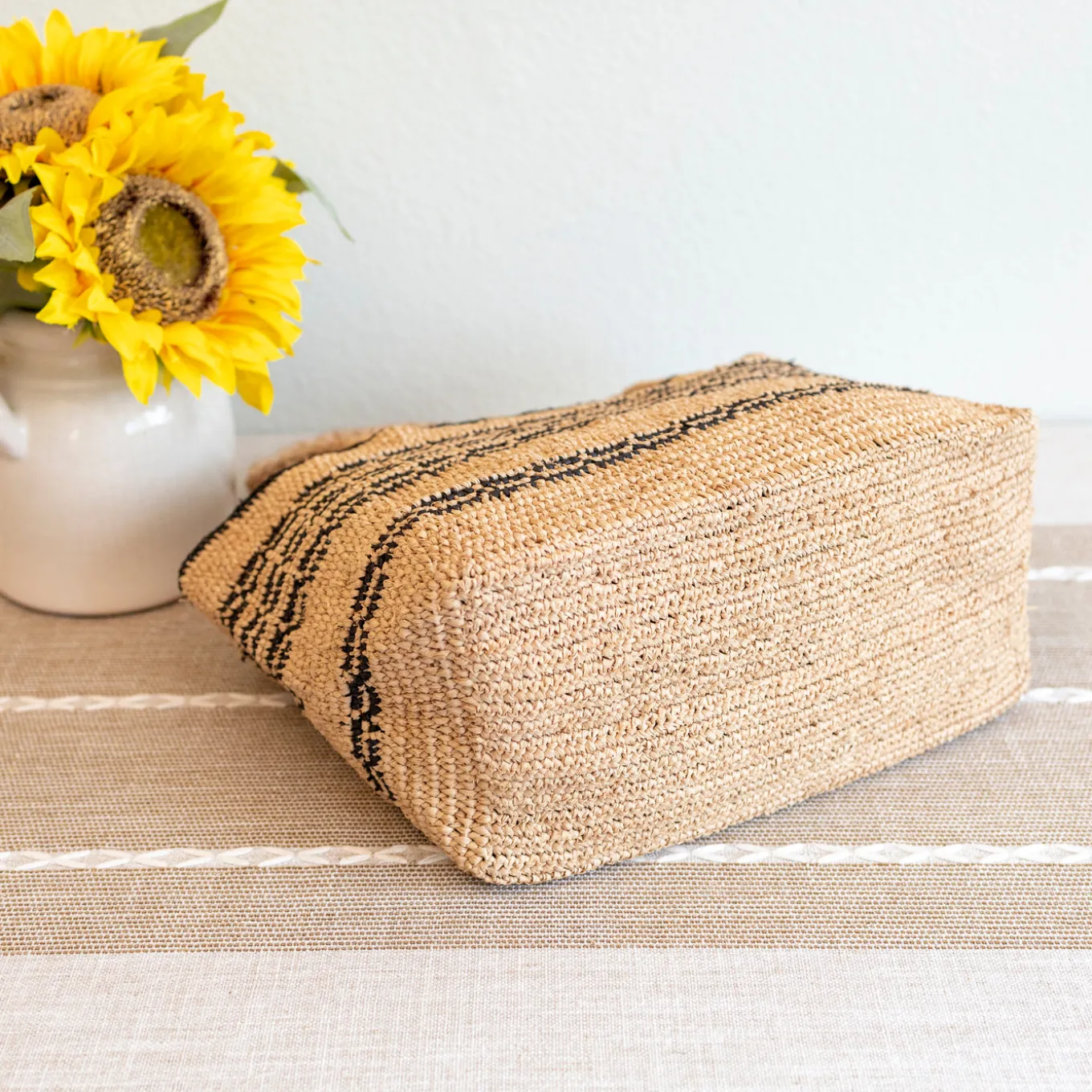 Elena Handbags Everyday Small Raffia Straw Handbag