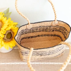 Elena Handbags Everyday Small Raffia Straw Handbag