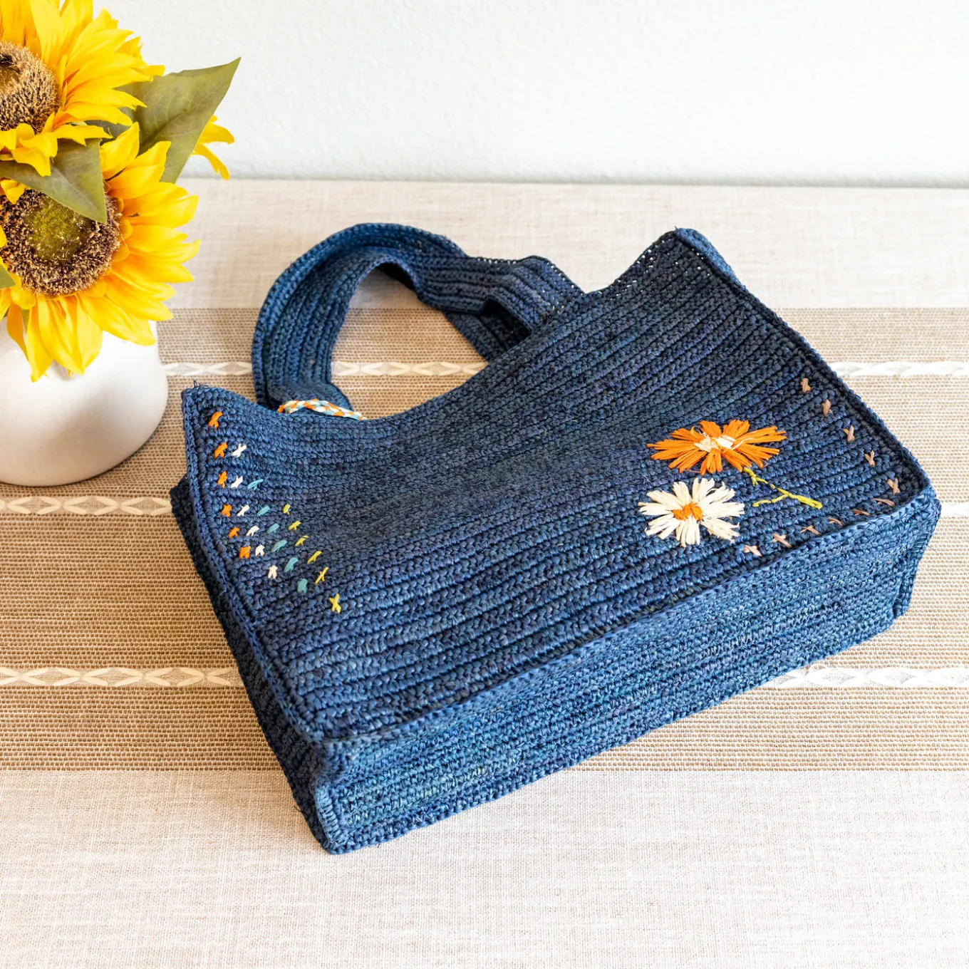 Elena Handbags Everyday Small Raffia Straw Handbag