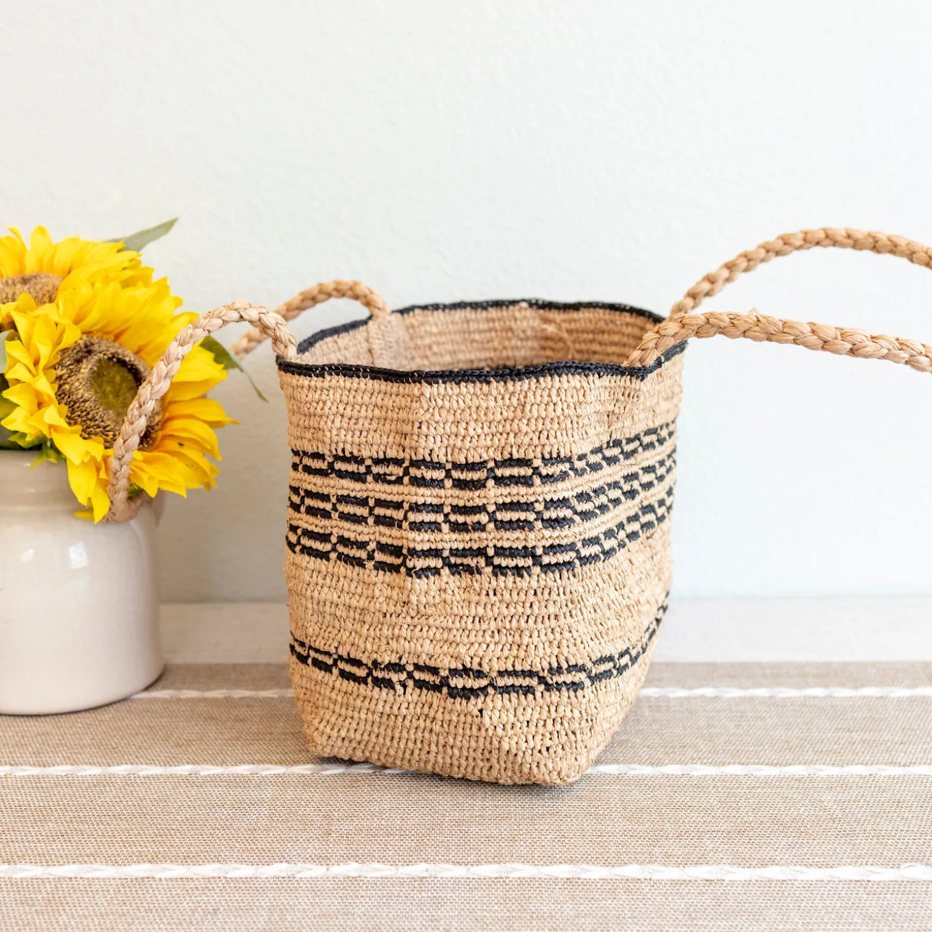 Elena Handbags Everyday Small Raffia Straw Handbag