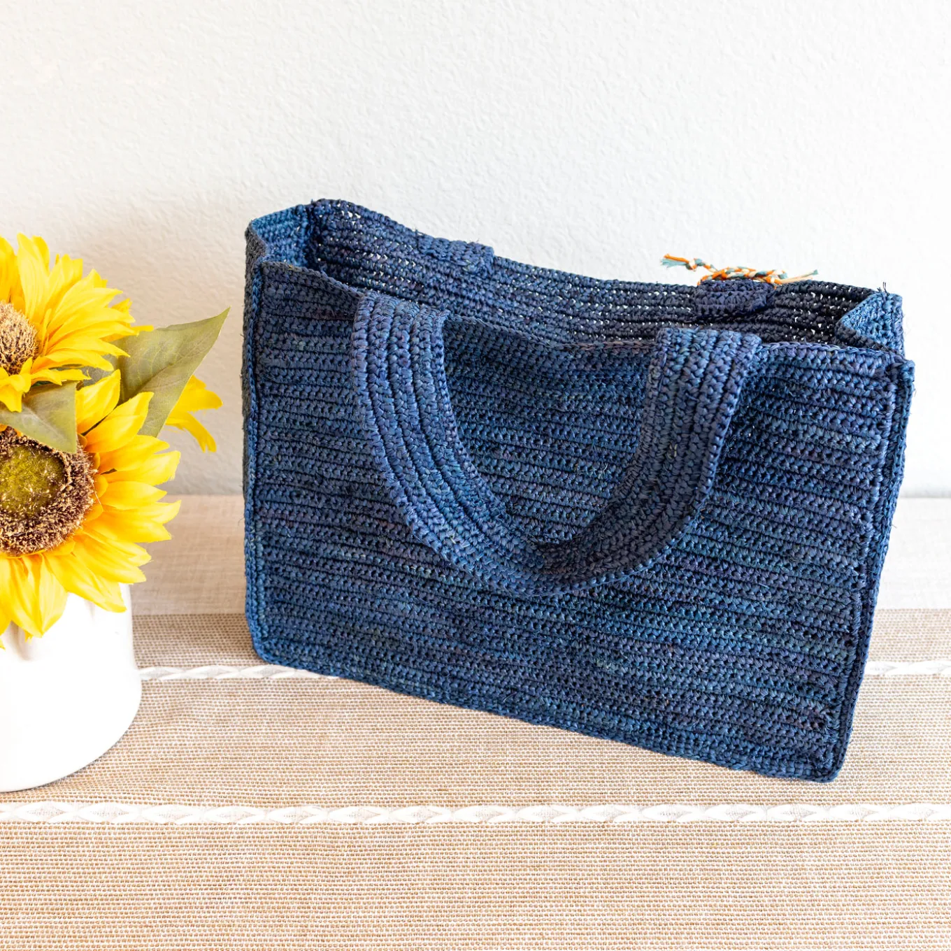 Elena Handbags Everyday Small Raffia Straw Handbag