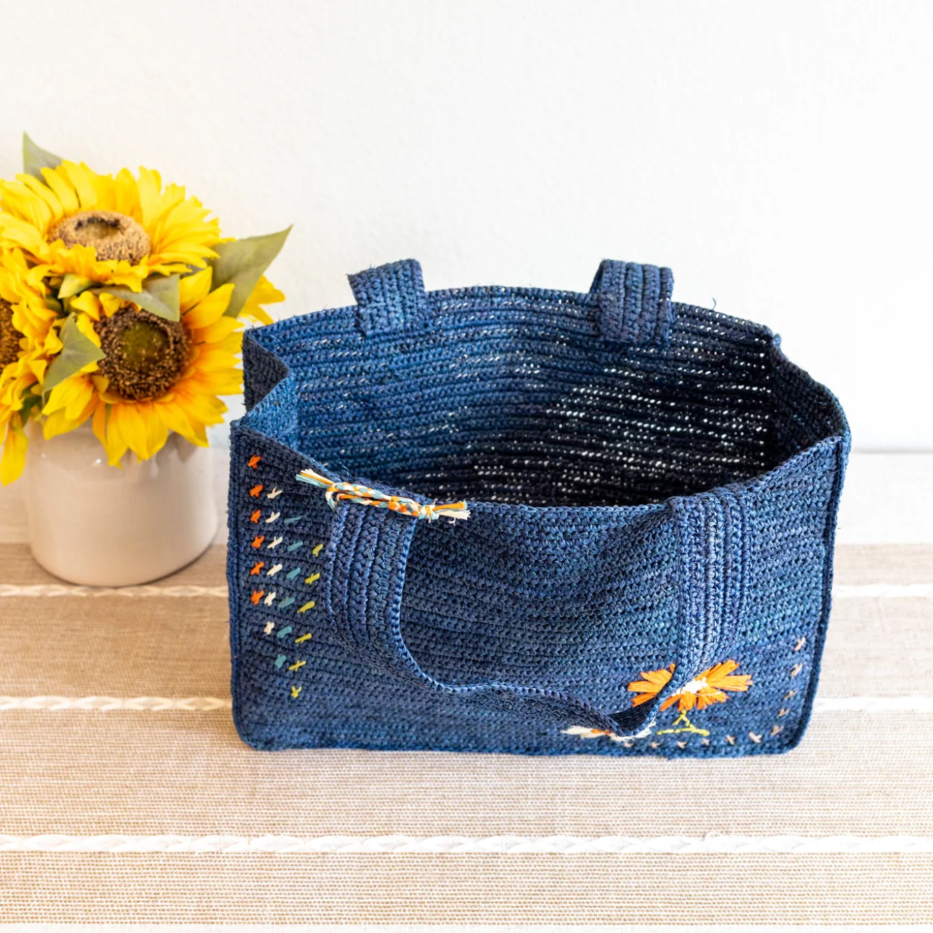 Elena Handbags Everyday Small Raffia Straw Handbag