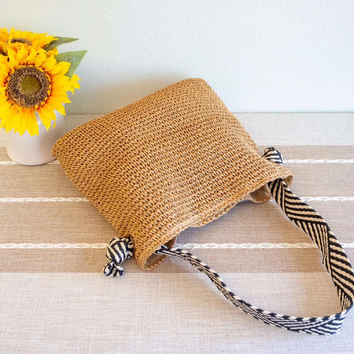Elena Handbags Fashion Straw Shoulder Bag