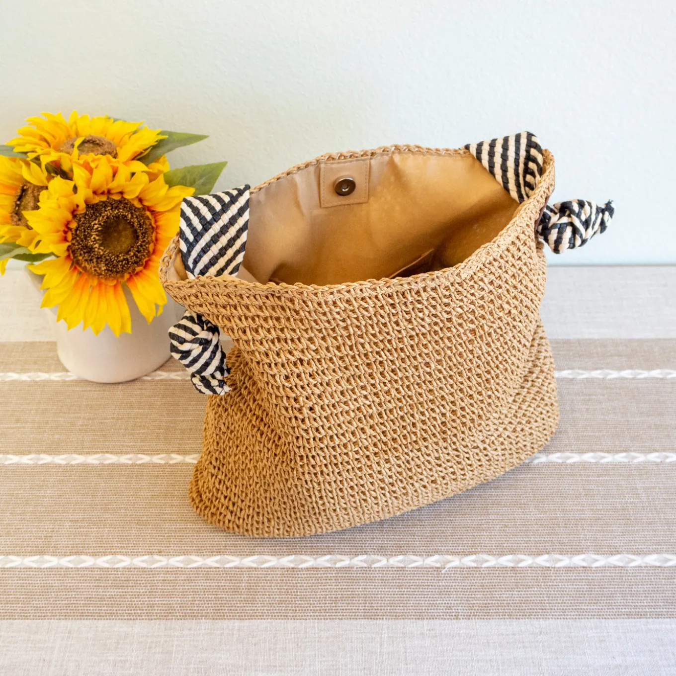 Elena Handbags Fashion Straw Shoulder Bag