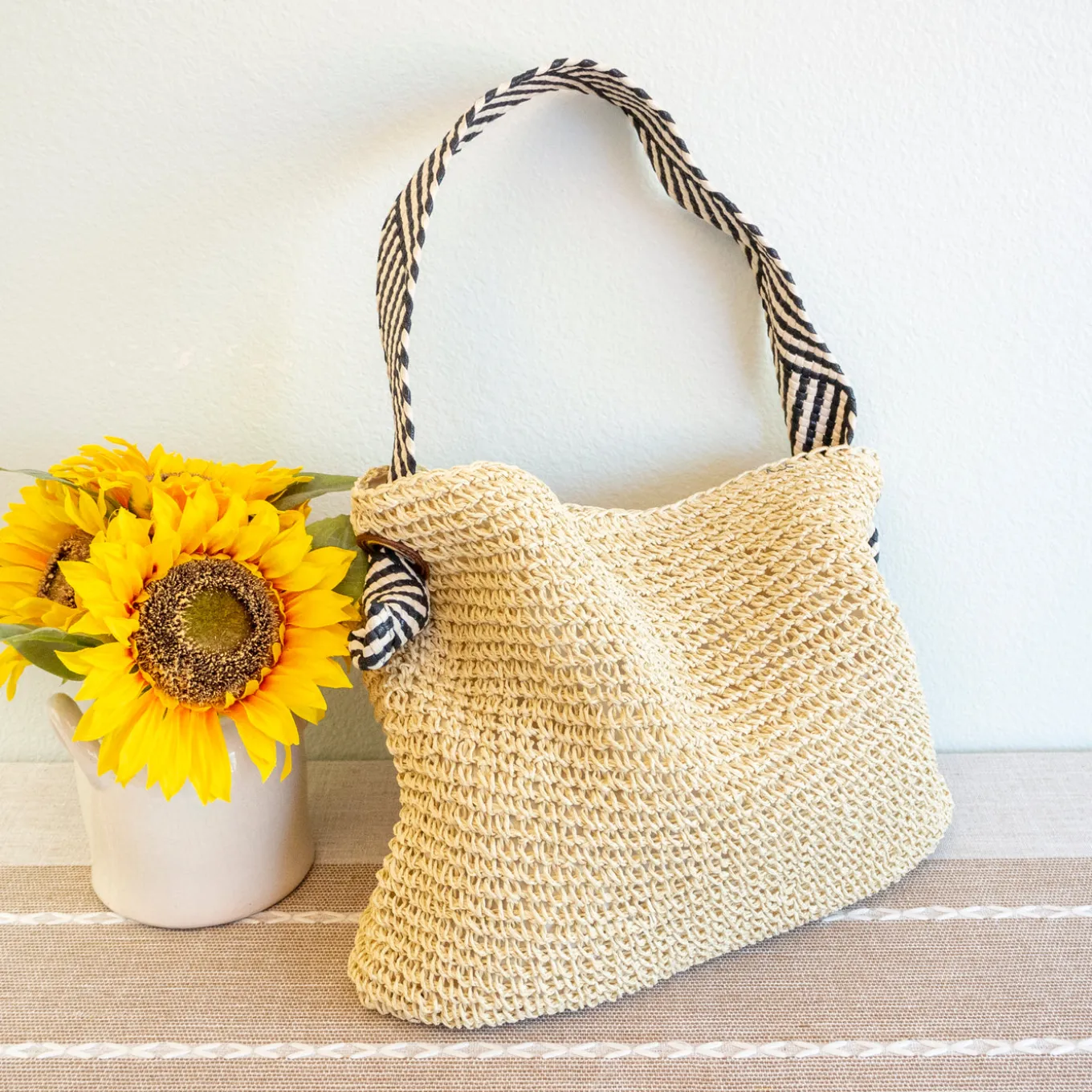 Elena Handbags Fashion Straw Shoulder Bag