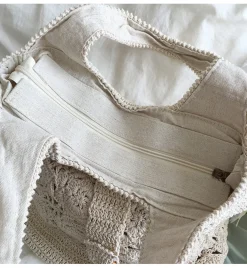 Elena Handbags Floral Cotton Knitted Shoulder Bag