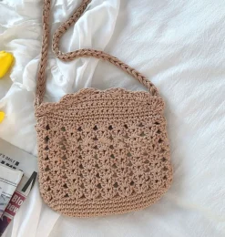 Elena Handbags Floral Crochet Mini Purse
