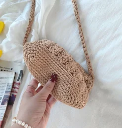 Elena Handbags Floral Crochet Mini Purse