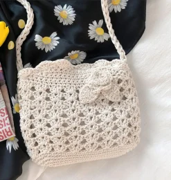 Elena Handbags Floral Crochet Mini Purse