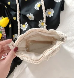 Elena Handbags Floral Crochet Mini Purse