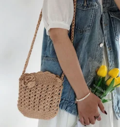 Elena Handbags Floral Crochet Mini Purse