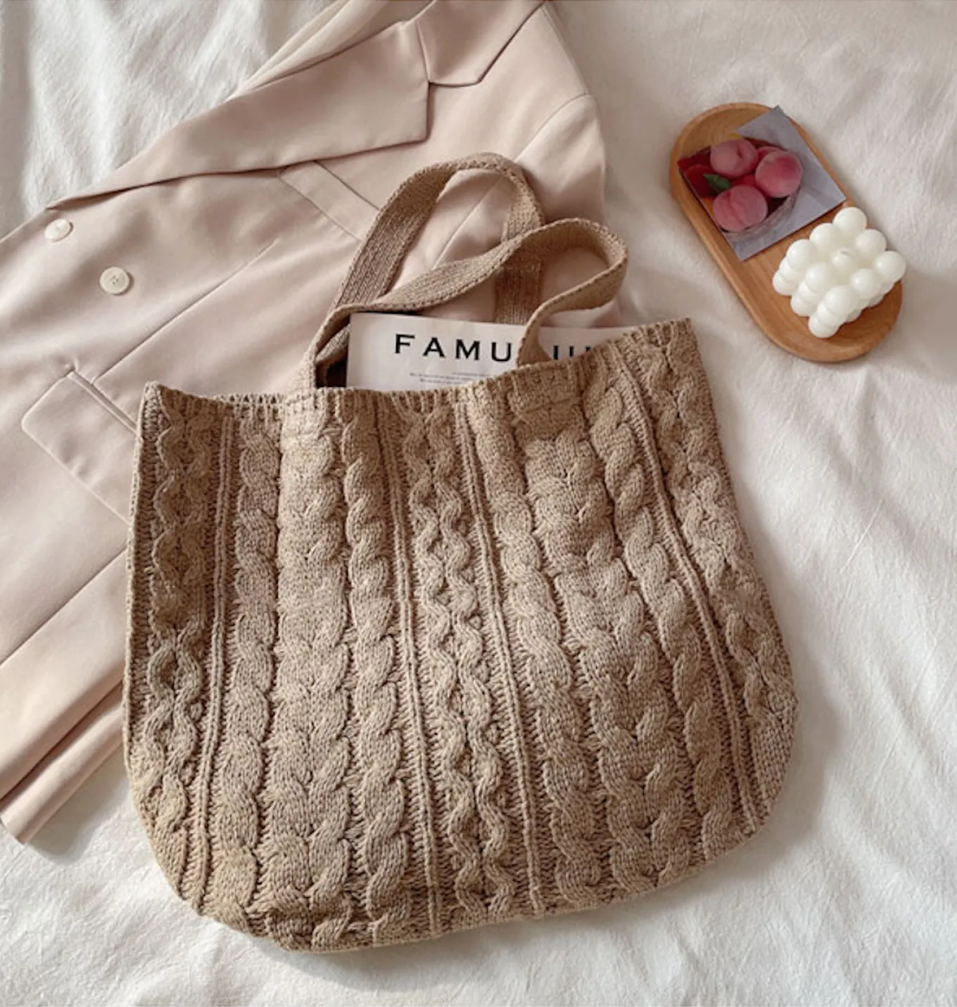 Elena Handbags Hand Knit Tote Bag