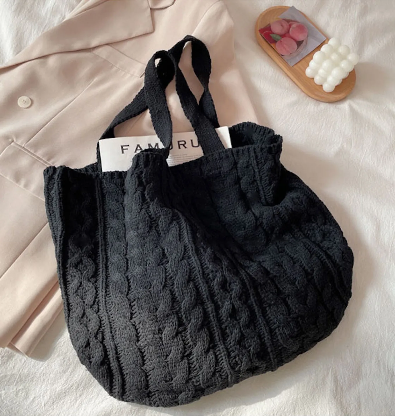 Elena Handbags Hand Knit Tote Bag