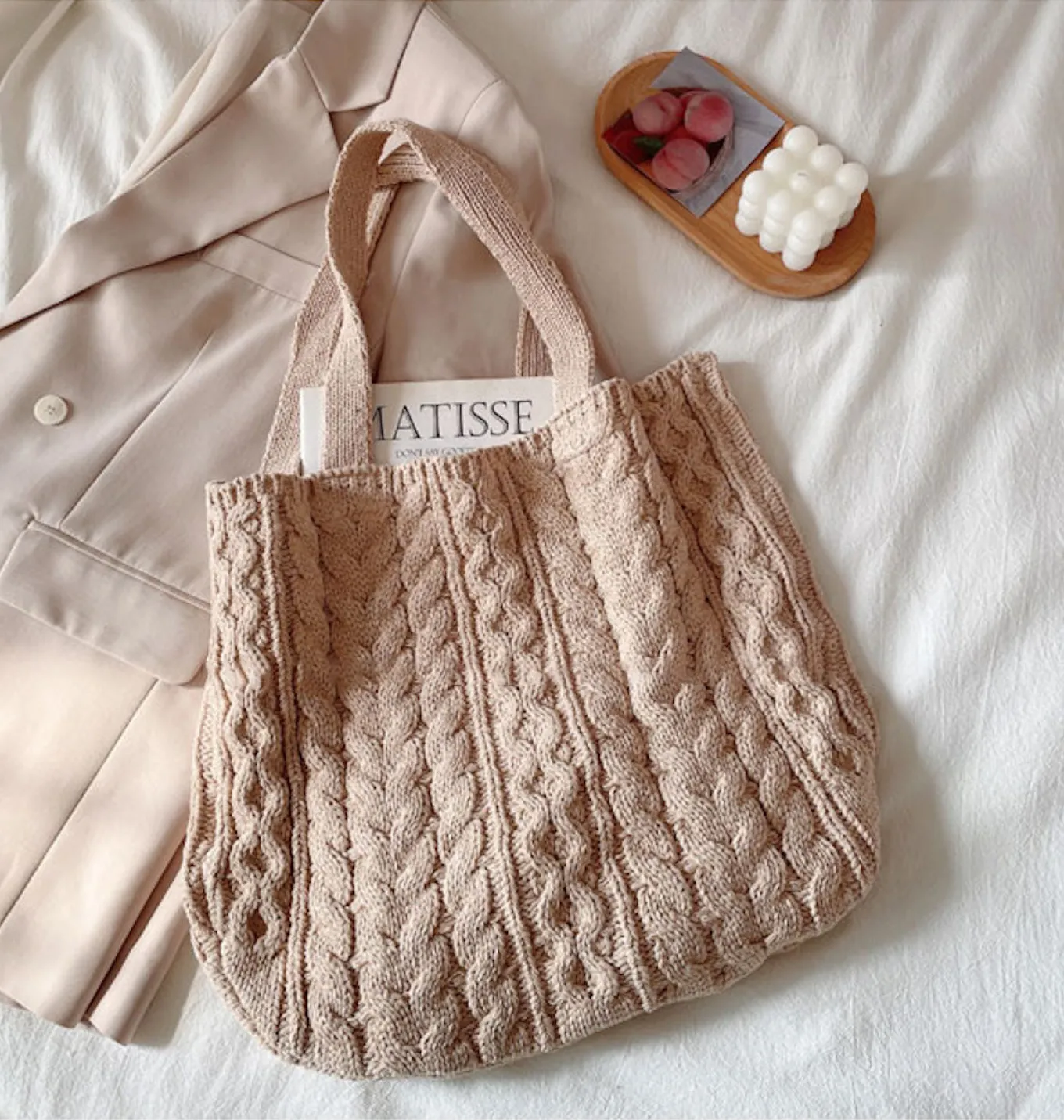 Elena Handbags Hand Knit Tote Bag