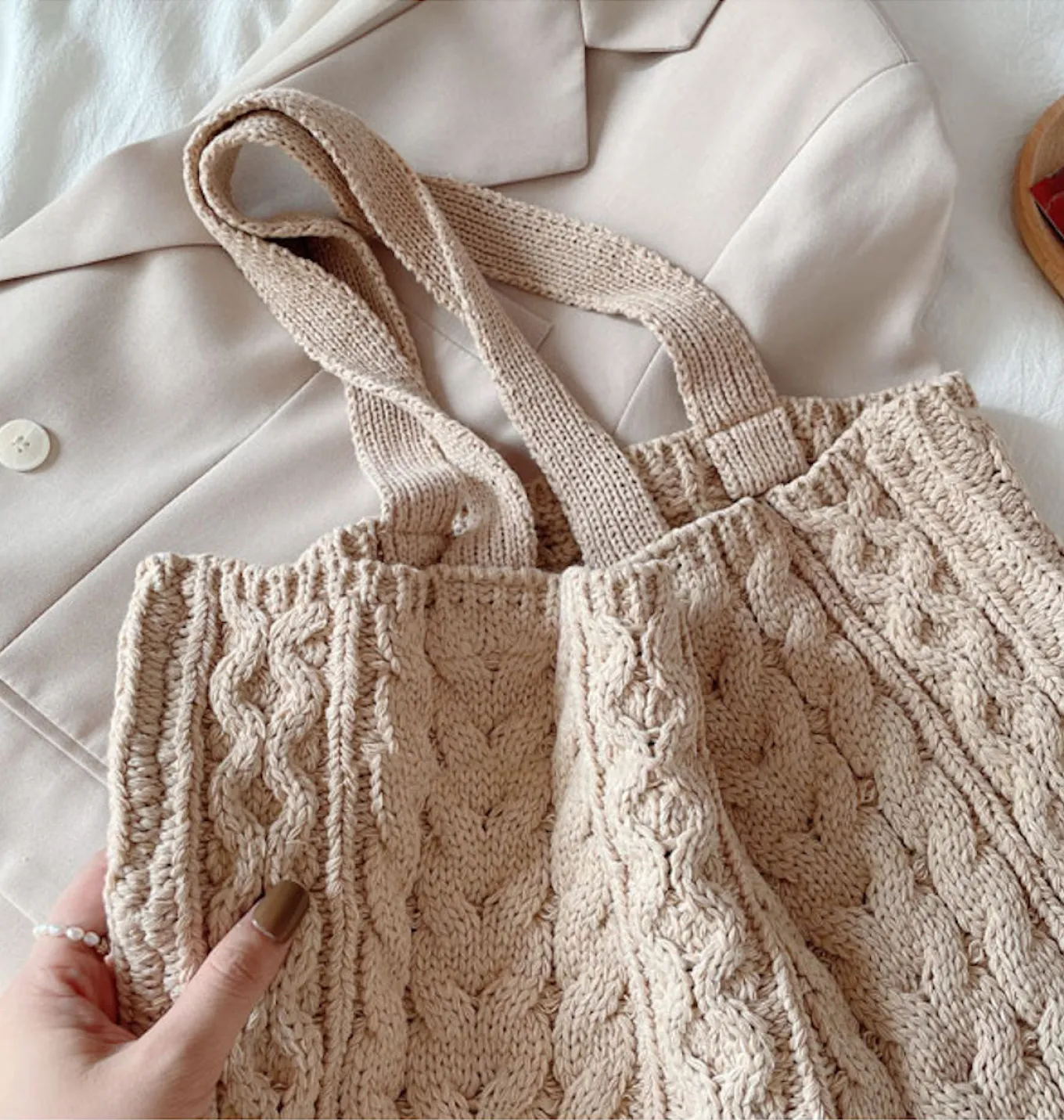 Elena Handbags Hand Knit Tote Bag