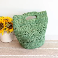 Elena Handbags Hand Woven Fashion Raffia Beach Bag