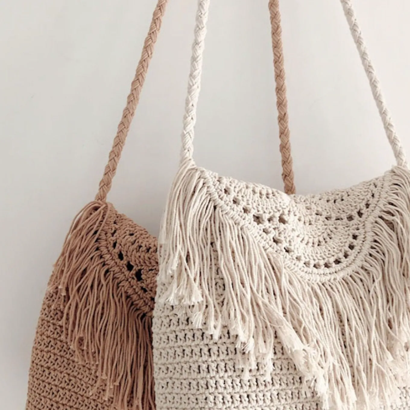 Elena Handbags Handmade Bohemian Tassel Beach Bag