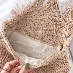 Elena Handbags Handmade Bohemian Tassel Beach Bag