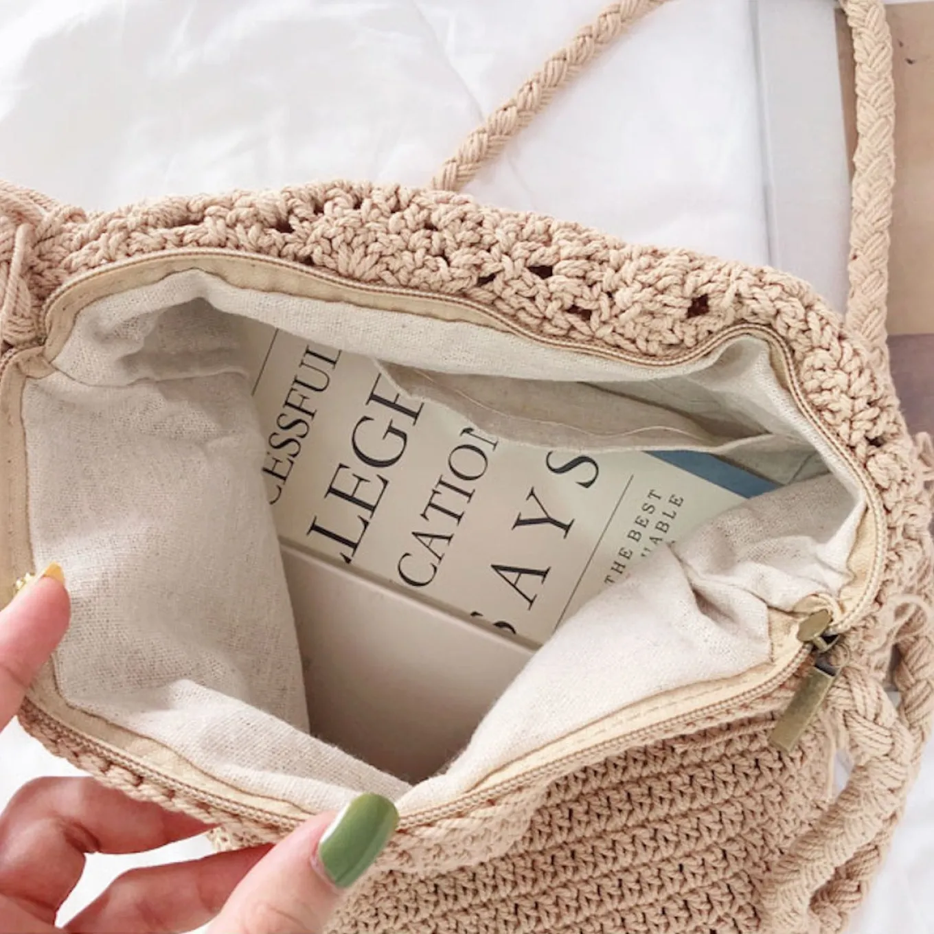 Elena Handbags Handmade Bohemian Tassel Beach Bag