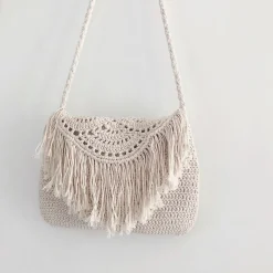 Elena Handbags Handmade Bohemian Tassel Beach Bag