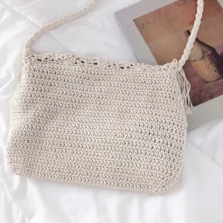 Elena Handbags Handmade Bohemian Tassel Beach Bag
