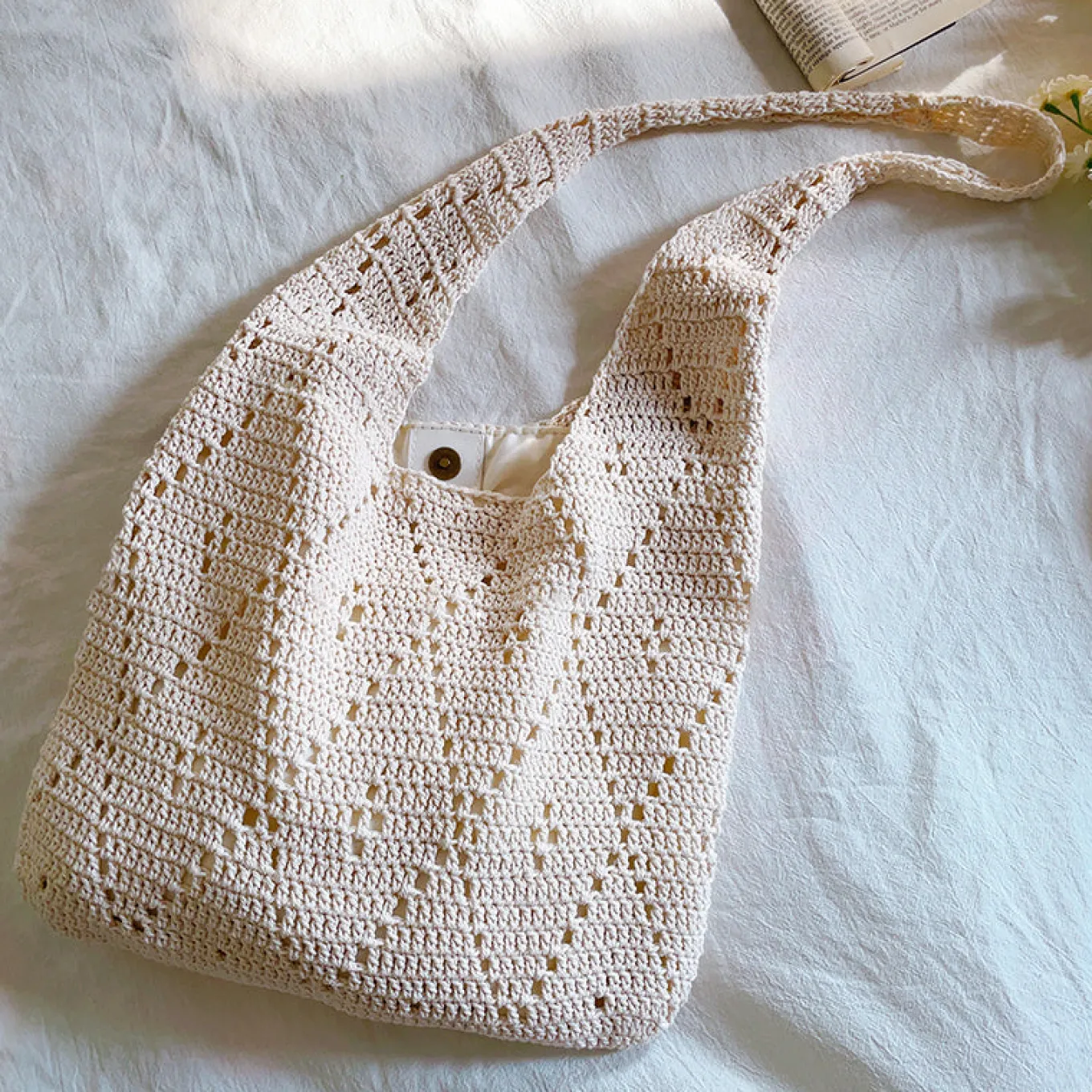 Elena Handbags Handmade Crochet Retro Style Tote Bag