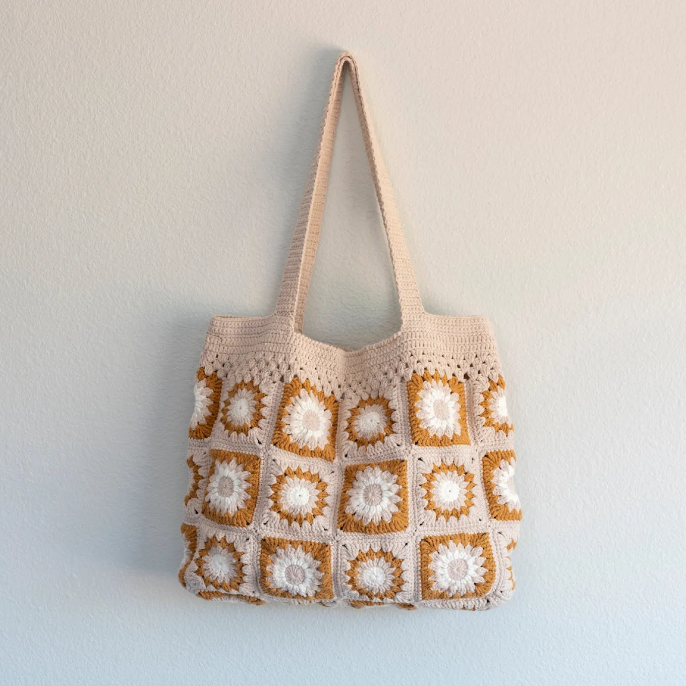 Elena Handbags Handmade Crochet Granny Square Shoulder Bag